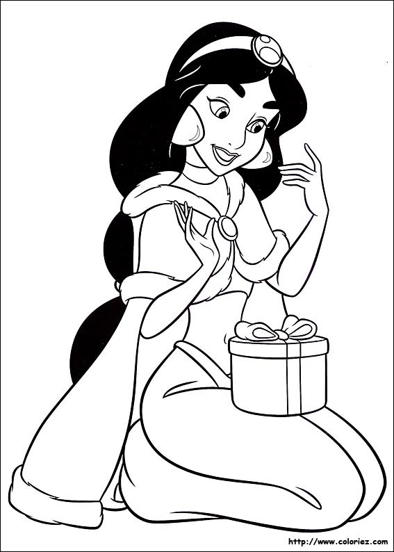 Coloriage Princesse Jasmine Disney Noel Dessin Gratuit À Imprimer tout Coloriage Princesse Jasmine
