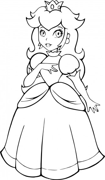 Coloriage Princesse Peach À Imprimer intérieur Peach Coloriage