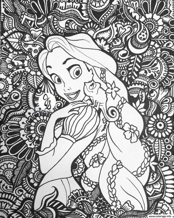 Coloriage Raiponce Disney Adulte Dessin Disney Adulte À Imprimer concernant Coloriage Raiponce Imprimer