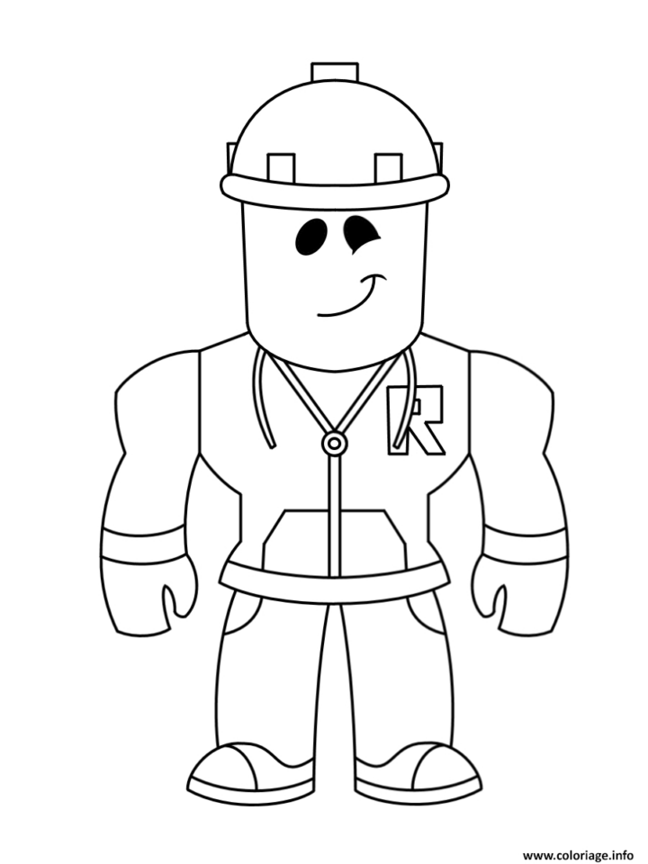 Coloriage Roblox Doing Construction - Jecolorie pour Dessins Roblox A Imprimer