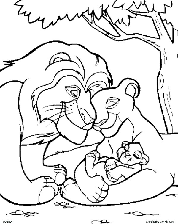 Coloriage Simba Et Sa Famille Dessin Gratuit À Imprimer tout Dessin Simba Bebe