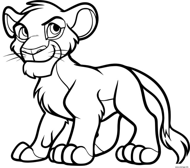 Coloriage Simba Fils Du Roi Mufasa - Jecolorie concernant Dessin Simba Bebe