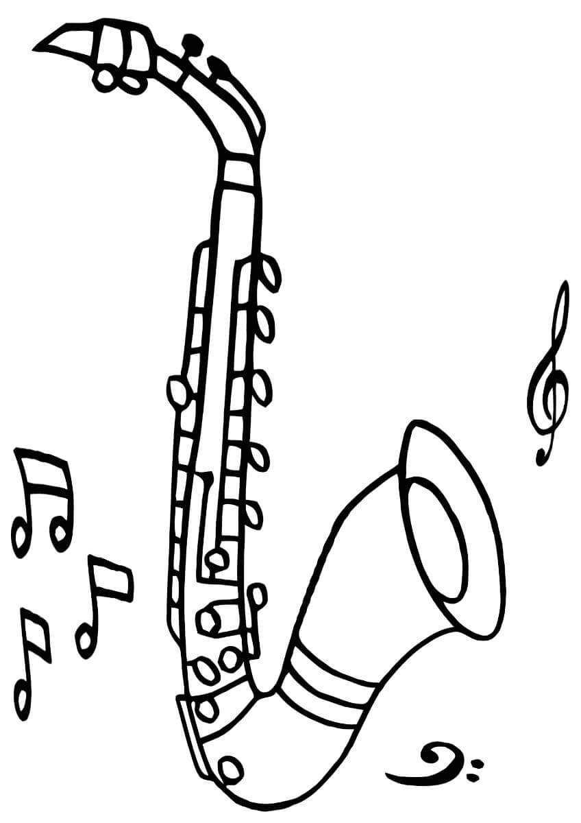 Coloriage Singe Joue Du Saxophone - Télécharger Et Imprimer Gratuit Sur destiné Coloriage Saxophone