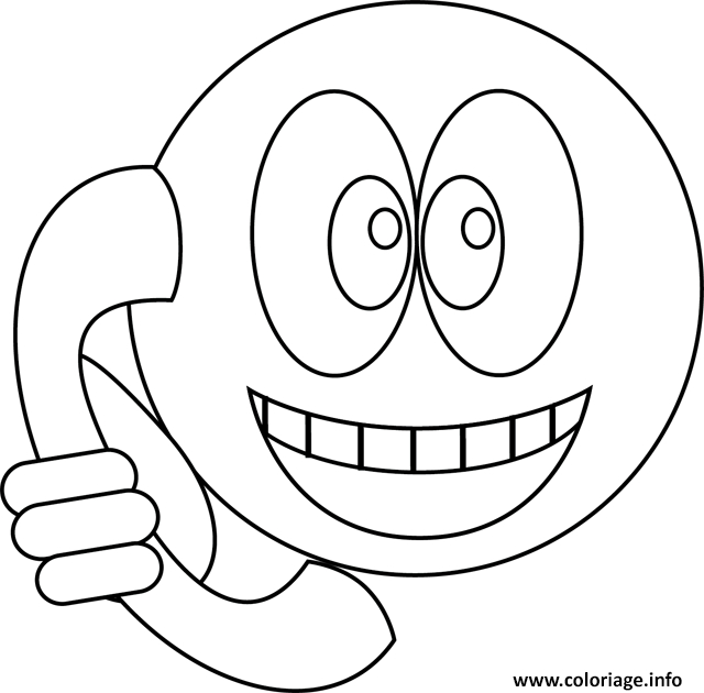 Coloriage Smiley Telephone Dessin Smiley À Imprimer encequiconcerne Téléphone Coloriage