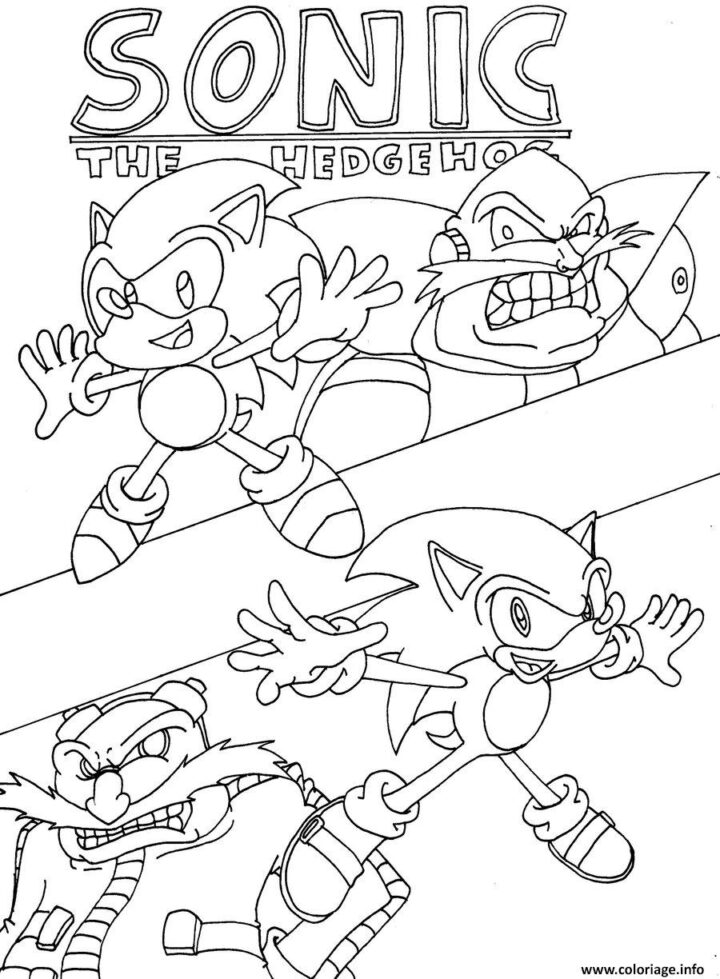 Coloriage Sonic 20 - Jecolorie serapportantà Dessin A Imprimer Sonic