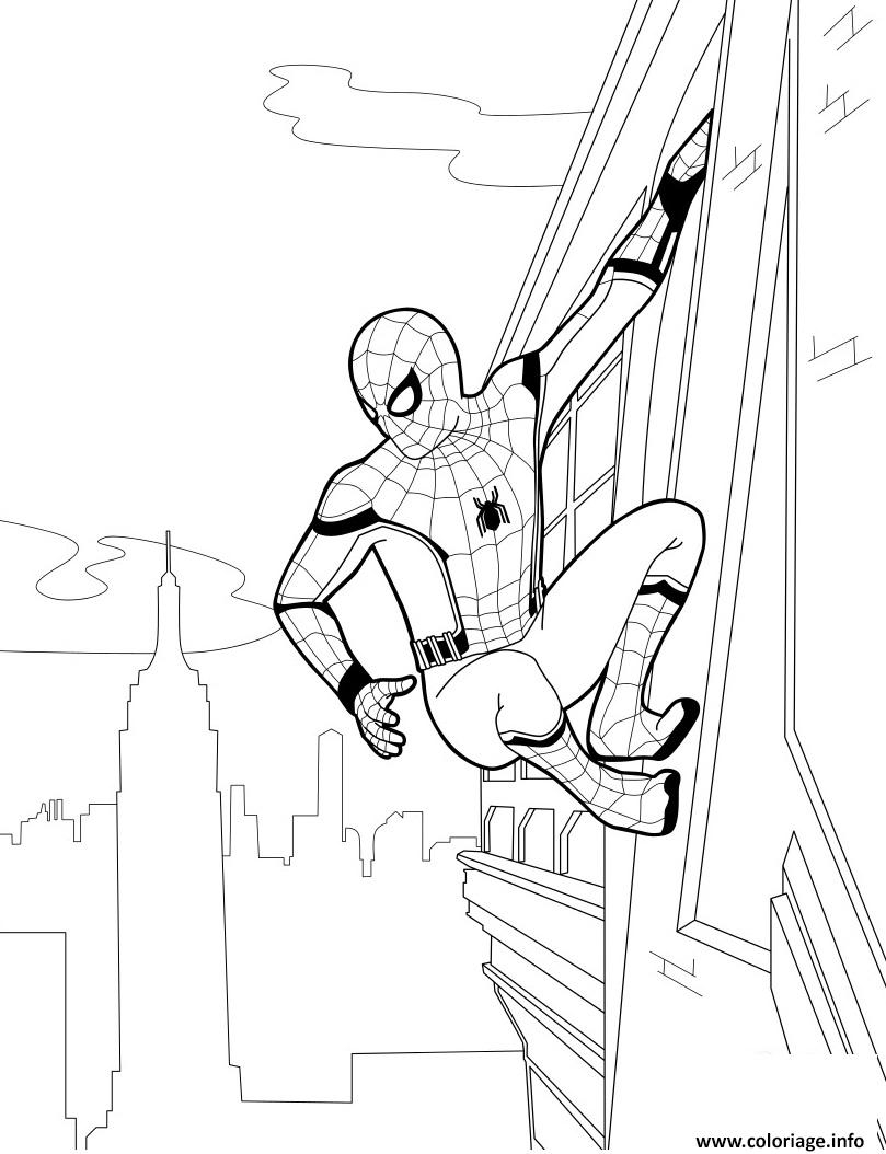 Coloriage Spider Man Homecoming - Jecolorie serapportantà Dessins À Imprimer Spiderman