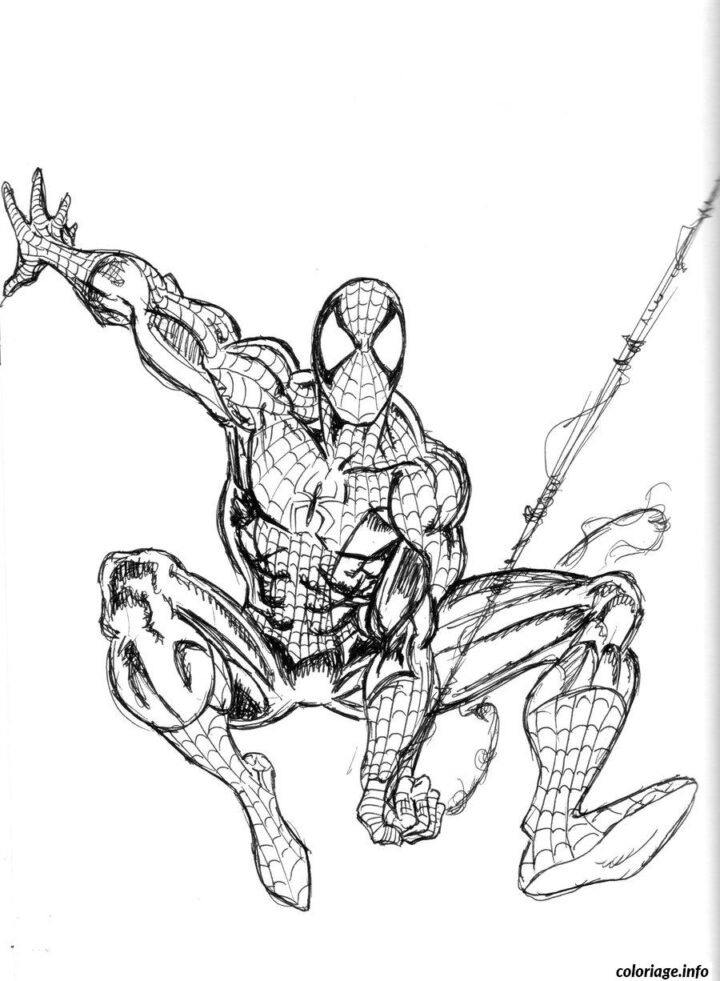 Coloriage Spiderman 132 - Jecolorie intérieur Spiderman A Imprimer