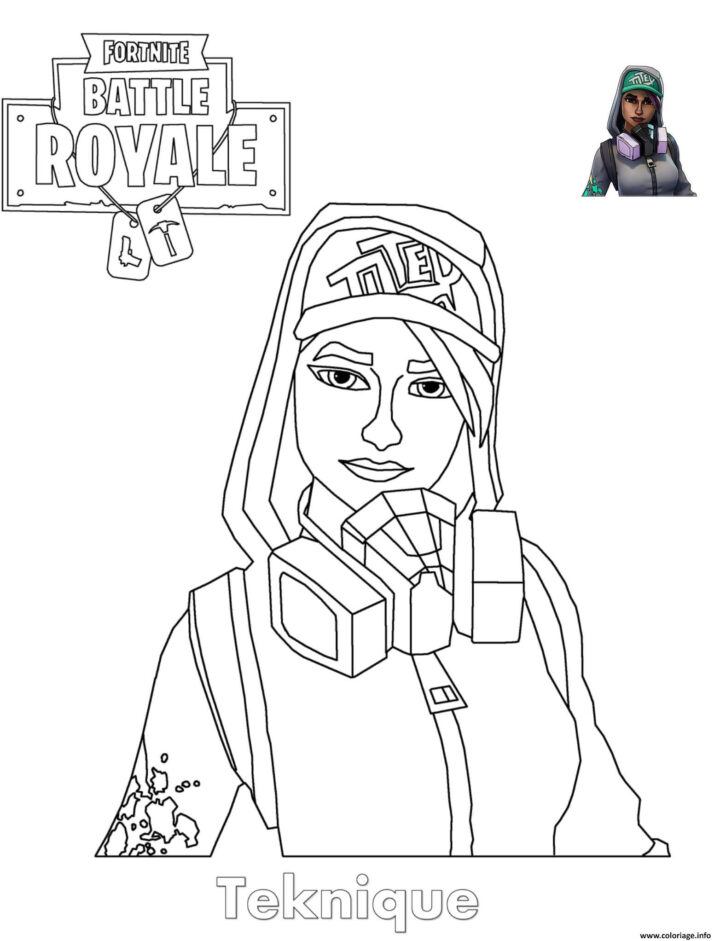 Coloriage Teknique Fortnite Girl Dessin Fortnite À Imprimer dedans Coloriage Fornite