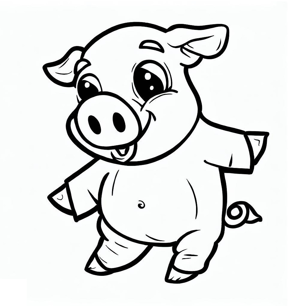 Coloriage Un Cochon Heureux - Télécharger Et Imprimer Gratuit Sur serapportantà Cochon A Imprimer