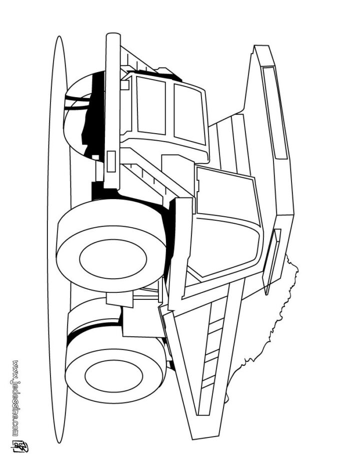 Coloriages Coloriage D'Un Camion Benne - Fr.hellokids destiné Coloriage Camion Benne