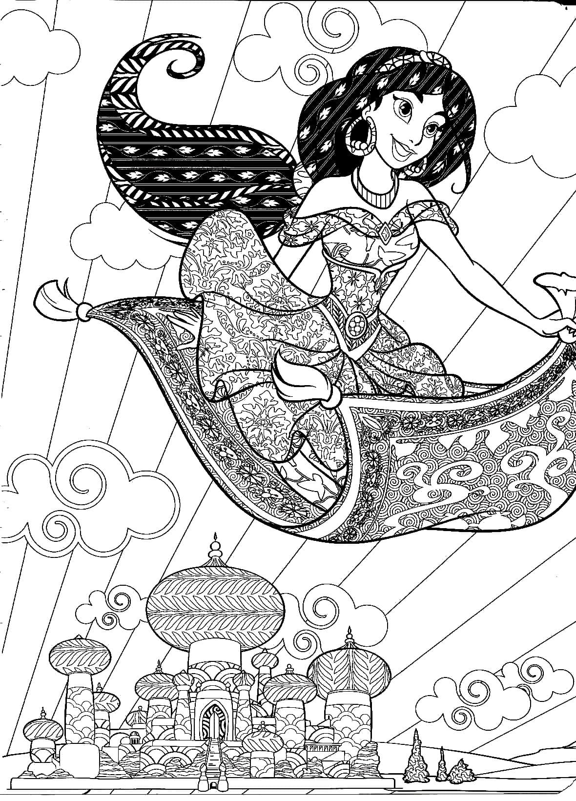 Coloriages Jasmine - Wonder-Day - Gratuit À Imprimer avec Coloriage Princesse Jasmine