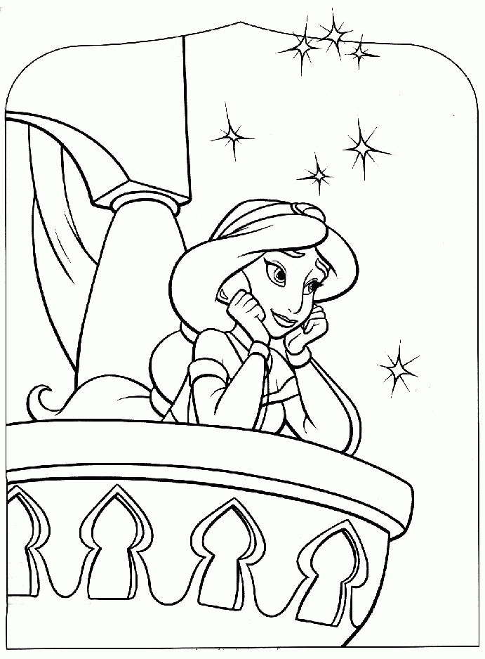 Coloriages Les Princesses Disney - Aladdin - Princesse Jasmine Au destiné Coloriage Jasmine Aladdin