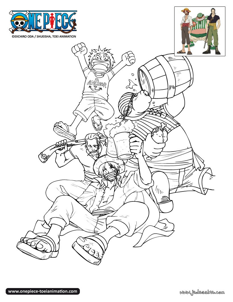 Coloriages Luffy Et L'Equipage De Shanks À Colorier - Fr.hellokids dedans Dessin A Imprimer One Piece