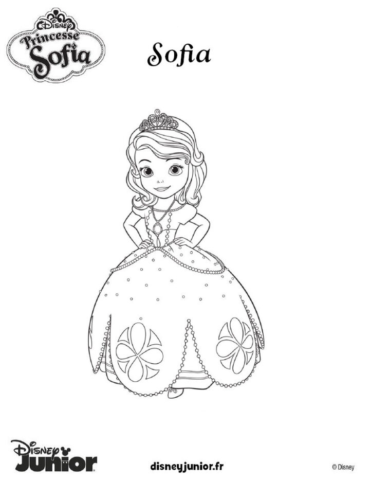 Coloriages Princesse Sofia En Robe De Bal - Fr.hellokids concernant Princesse Sofia Coloriage