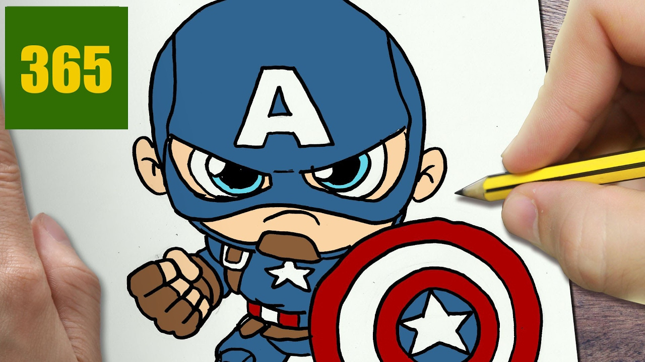 Comment Dessiner Captain America Kawaii Étape Par Étape - Dessins dedans Dessin Capitaine America