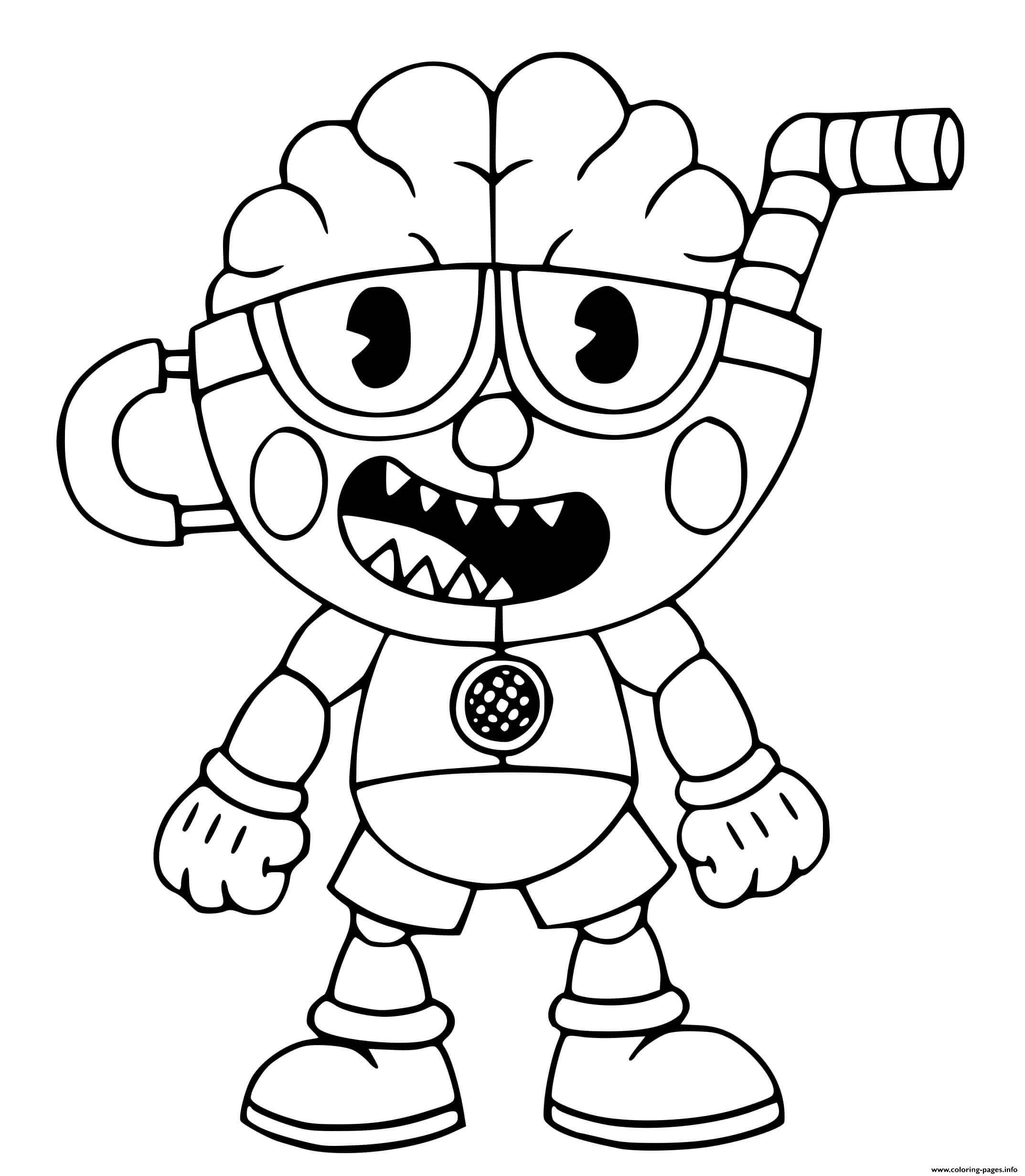 Cuphead Coloring Page Printable tout Coloriage Cuphead