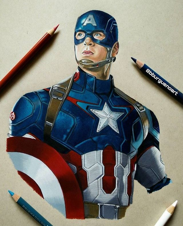 De 25+ Bedste Idéer Inden For Captain America Drawing På Pinterest tout Dessin Capitaine America