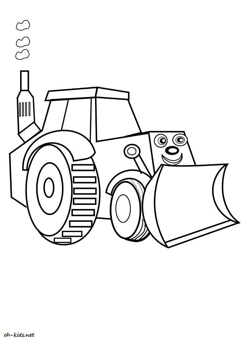 Dessin #838 - Coloriage Bulldozer À Imprimer - Oh-Kids avec Coloriage Bulldozer