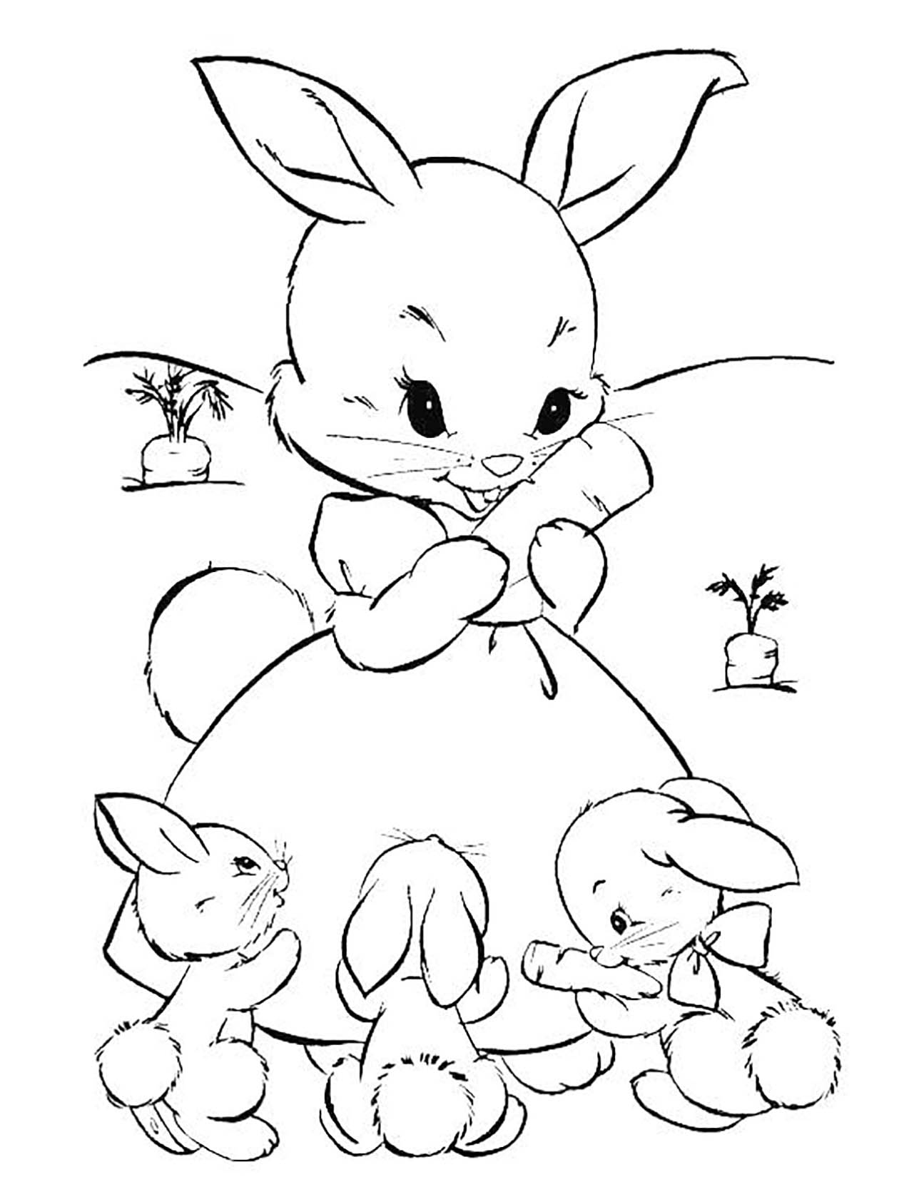 Dessin De Lapin Gratuit À Imprimer Et Colorier - Coloriages De Lapins avec Lapin Imprimer