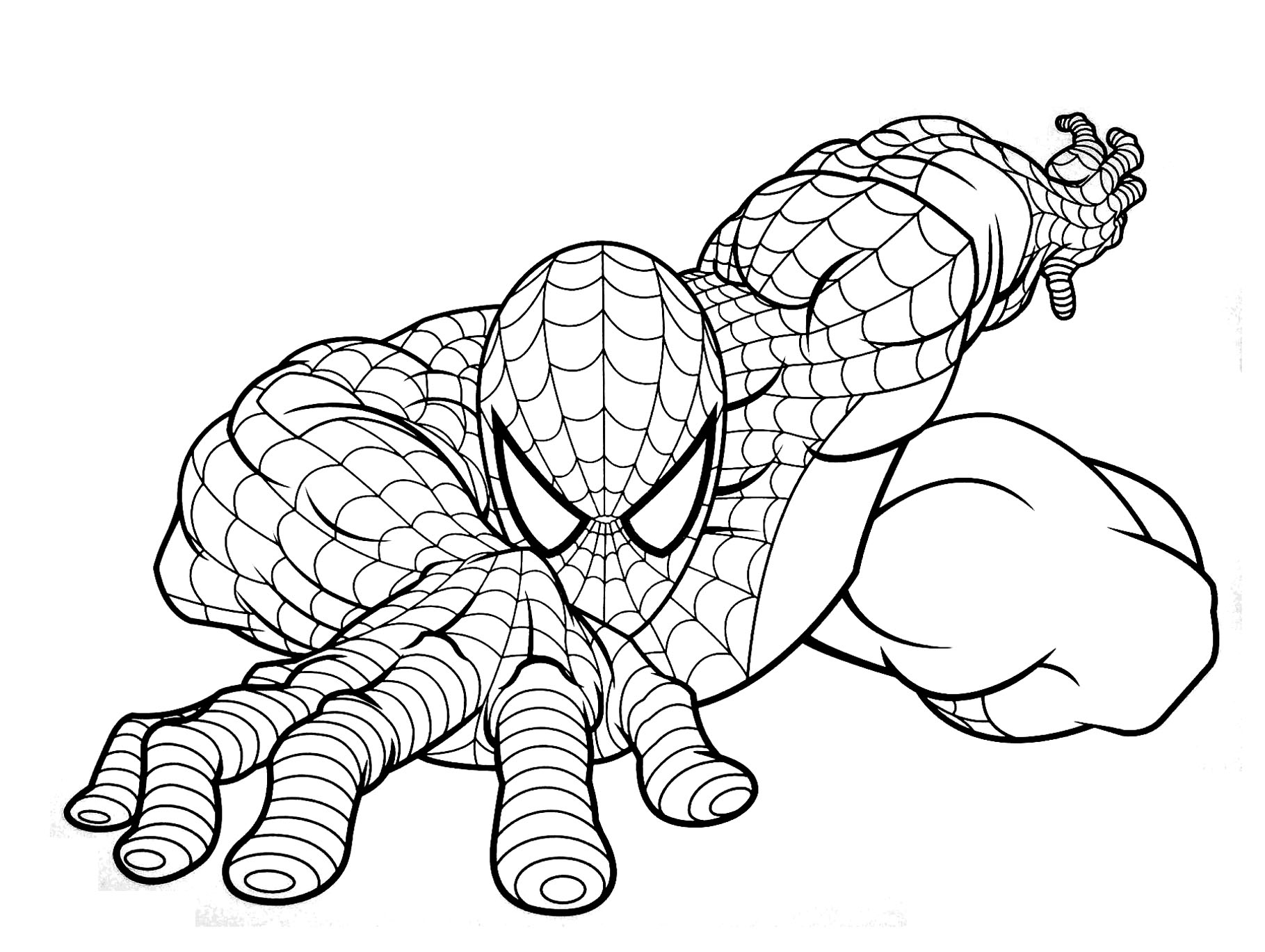 Dessin De Spiderman Gratuit À Imprimer Et Colorier - Coloriage Spider destiné Dessin De Spiderman A Imprimer