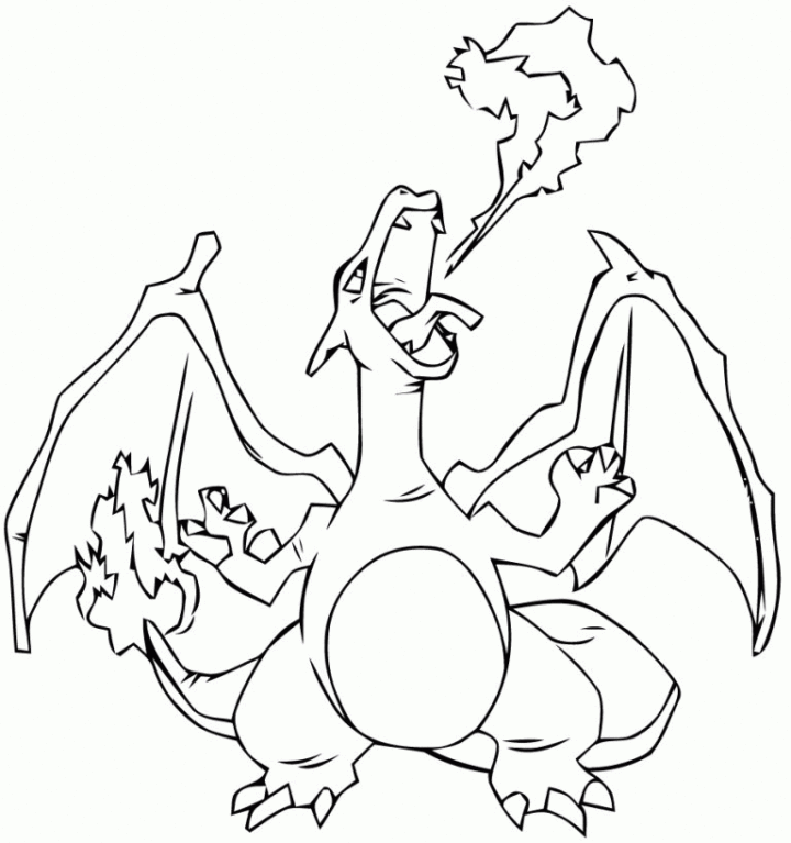 Dessin Pokemon Dracaufeu Bestof Collection Coloriage Pokemon Dracaufeu encequiconcerne Dracofeu Coloriage