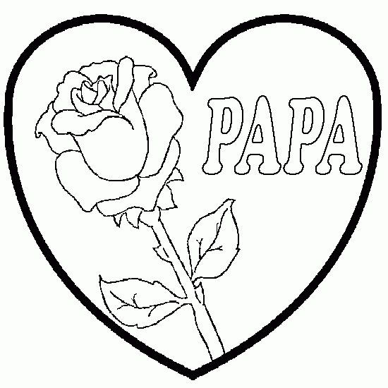 Dessin Pour Papa: Une Fleur Dans Un Coeur - Coloriages Fête Des Pères À concernant Coloriage Pour Anniversaire Papa