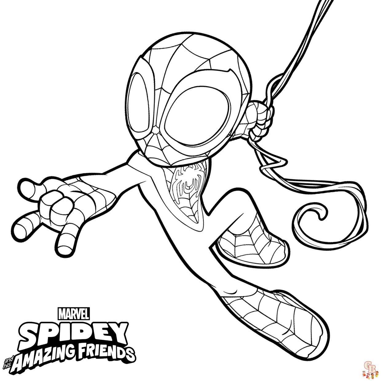 Dessins À Colorier De Spider-Man Pour Enfants - Gbcoloriage tout Coloriage Spidey