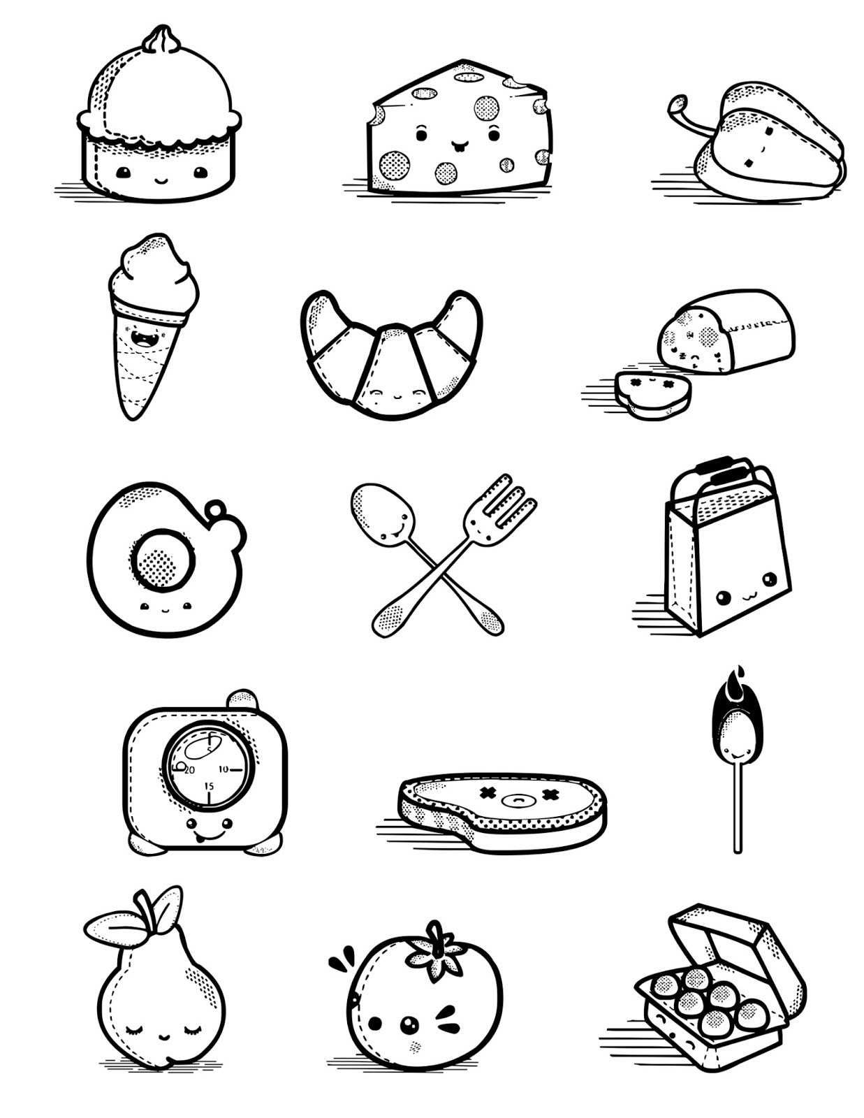 Dibujos De Ida 6817 Kawaii Food Nourriture Coloriage Dessin | Kawaii à Petit Dessin Kawaii À Imprimer