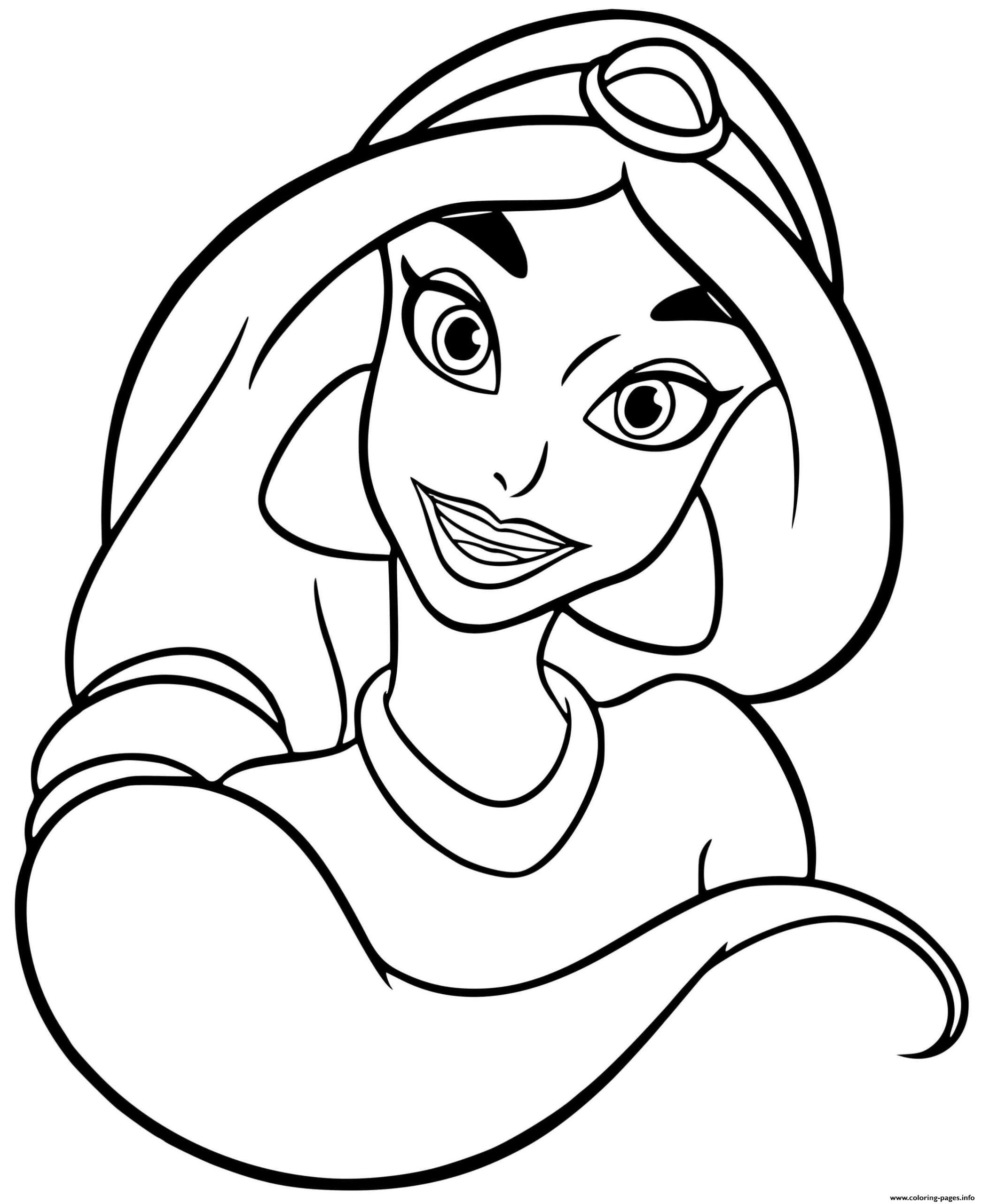 Disney Princess Jasmine From Aladdin Coloring Page Printable avec Coloriages Aladdin