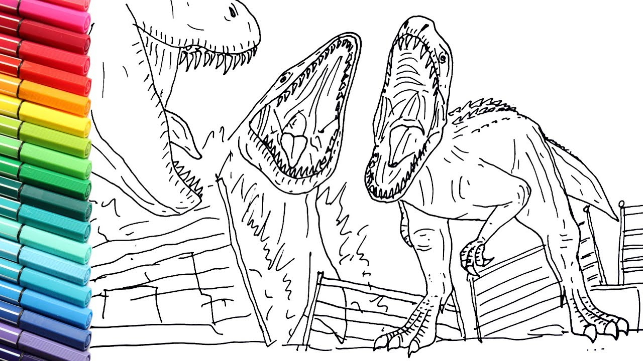 ️Indominus Rex Vs T Rex Coloring Pages Free Download| Gambr.co pour Coloriage Indoraptor