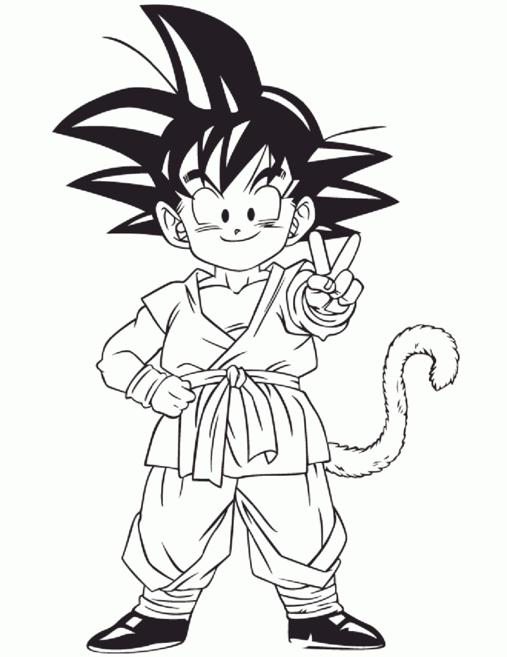 Facile Dragon Ball 10 San Goku Gt - Coloriage Dragon Ball Pour Enfants tout Dessin Sangoku À Imprimer