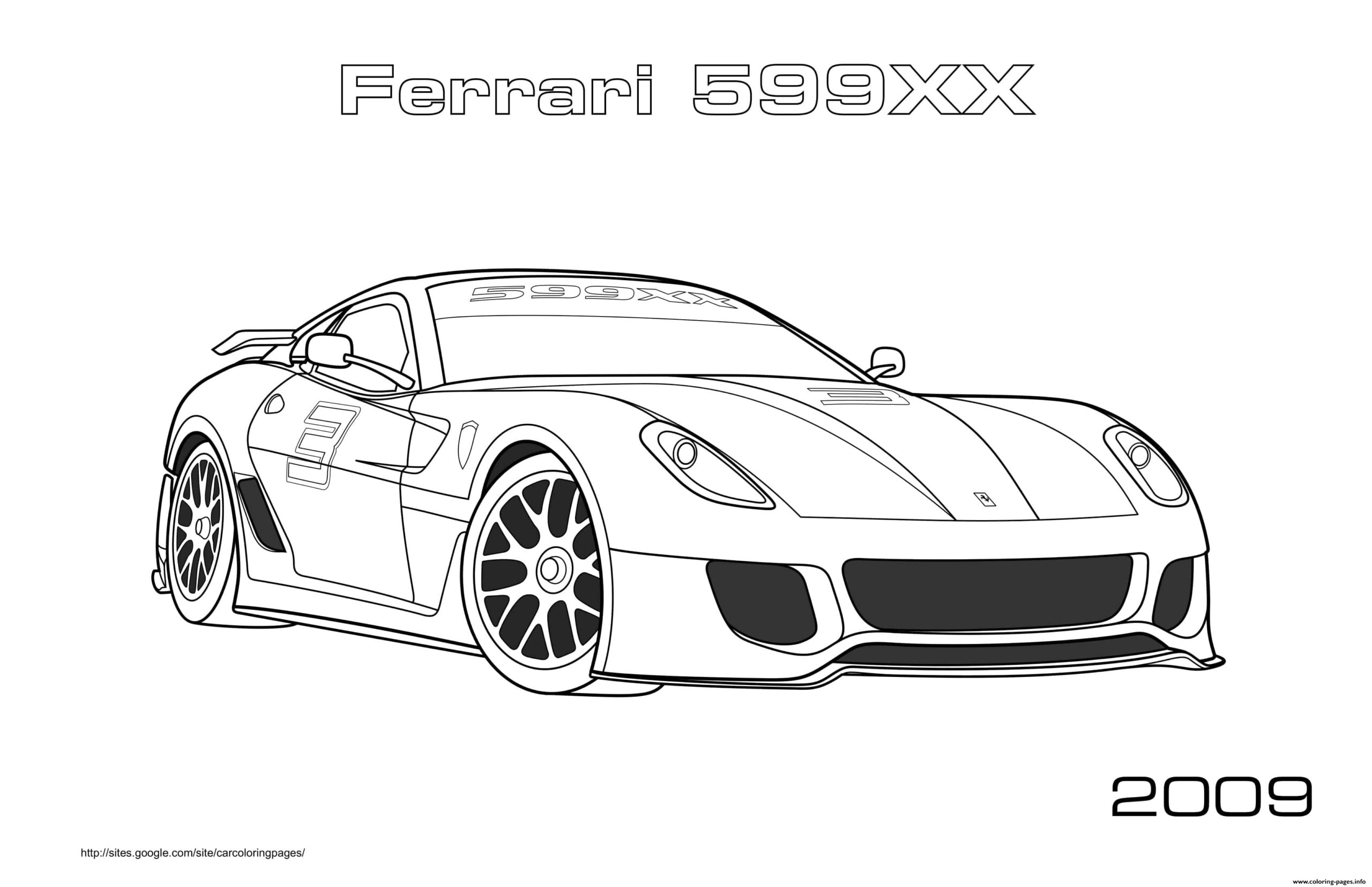 Ferrari 599Xx 2009 Coloring Page Printable à Coloriage Voiture De Course Ferrari