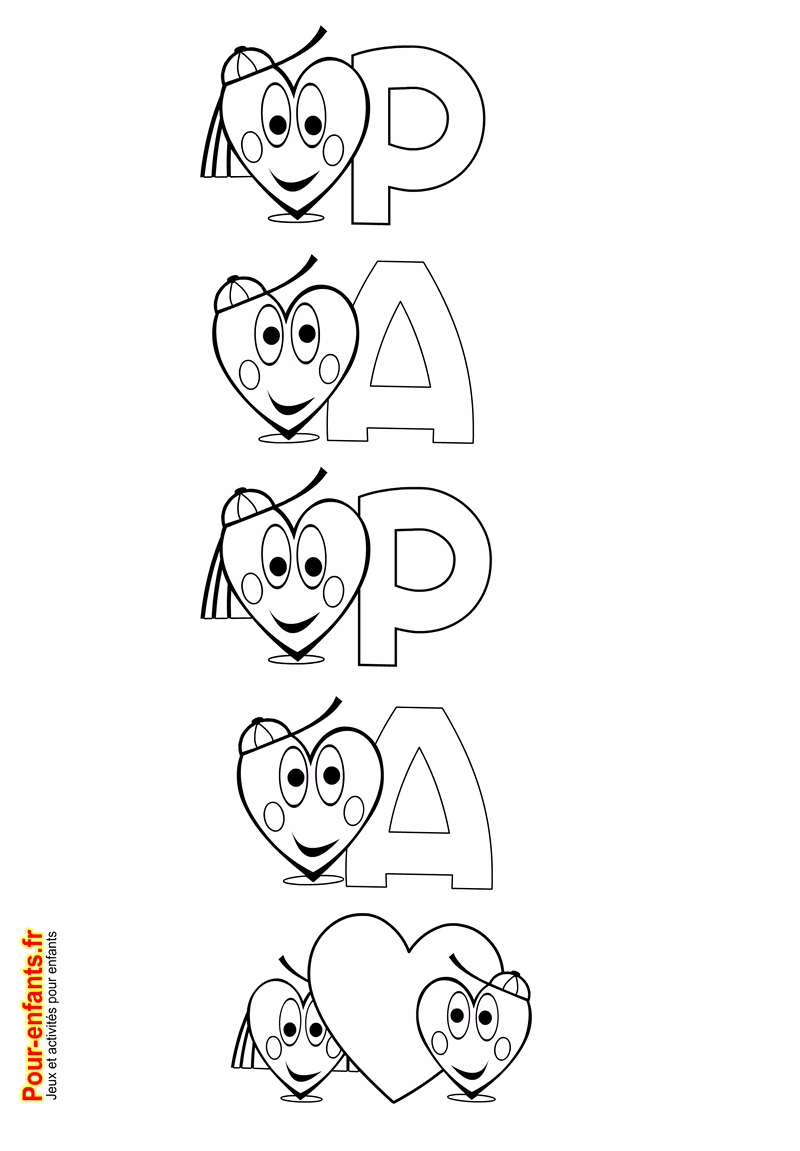 Fête Des Pères | Coloriages Papier À Lettres Coloriage Lettre serapportantà Coloriage Papa Je T Aime