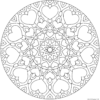 Flower Mandala With Hearts For Valentine S Day Coloring Page Printable dedans Mandala Coeur Adulte