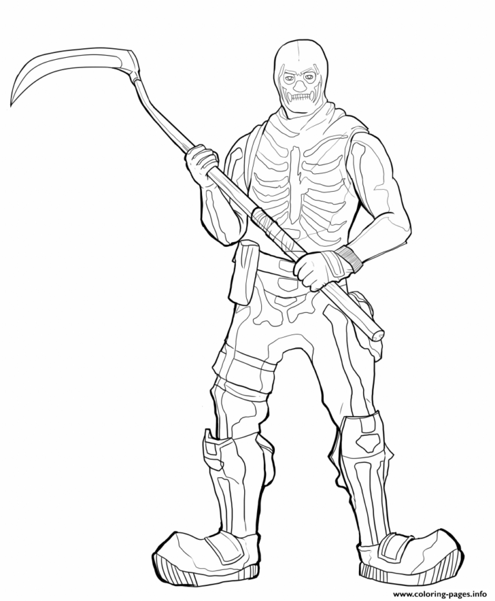 Fortnite Skeleton Skin Coloring Page Printable encequiconcerne Dessin Fortnite À Imprimer