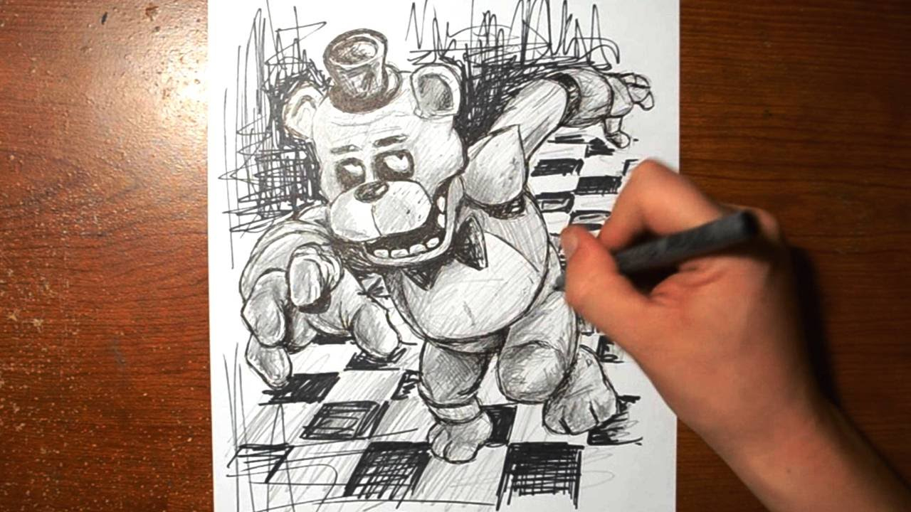 Freddy Fazbear Sketch At Paintingvalley | Explore Collection Of tout Dessin Five Nights At Freddy'S