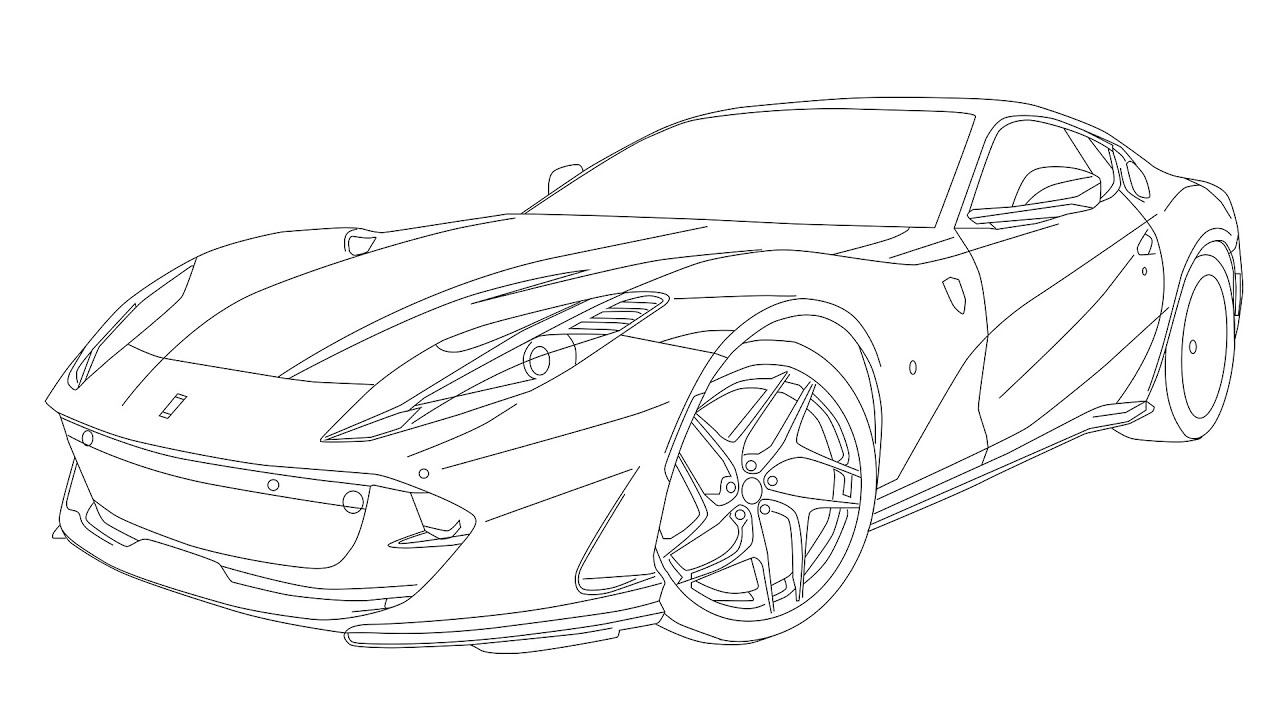How To Create Digital Drawing Illustrator Ferrari 812 Superfast Msrp serapportantà Dessin De Ferrari
