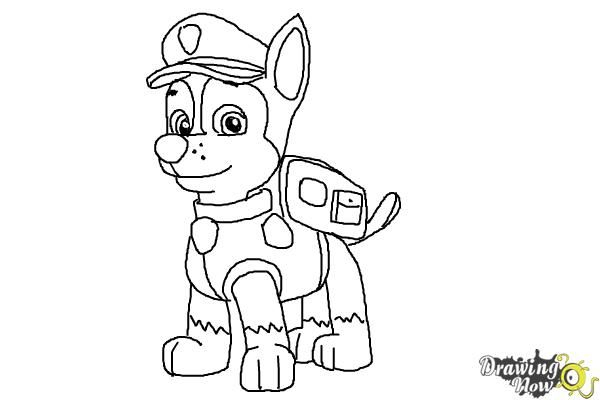 How To Draw Chase From Paw Patrol.how To Draw Chase From Paw Patrol tout Dessin Chase