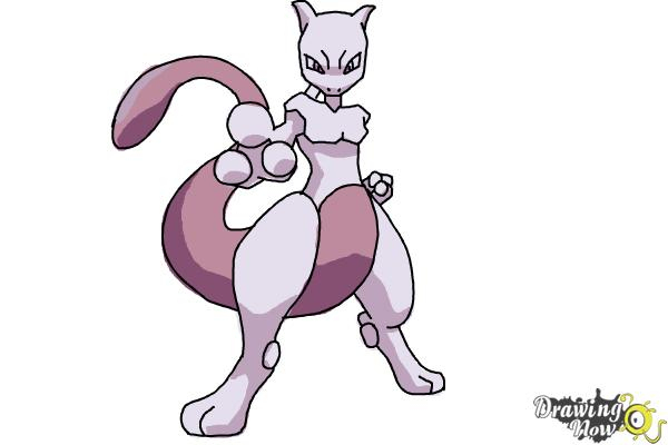 How To Draw Pokemon - Mewtwo - Drawingnow intérieur Dessin Pokemon Mewtwo