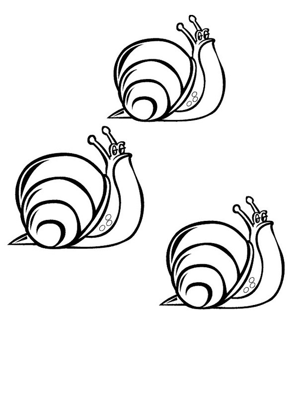 Image À Colorier Trois Escargots | Topcoloriages.fr serapportantà Escargot Colorier