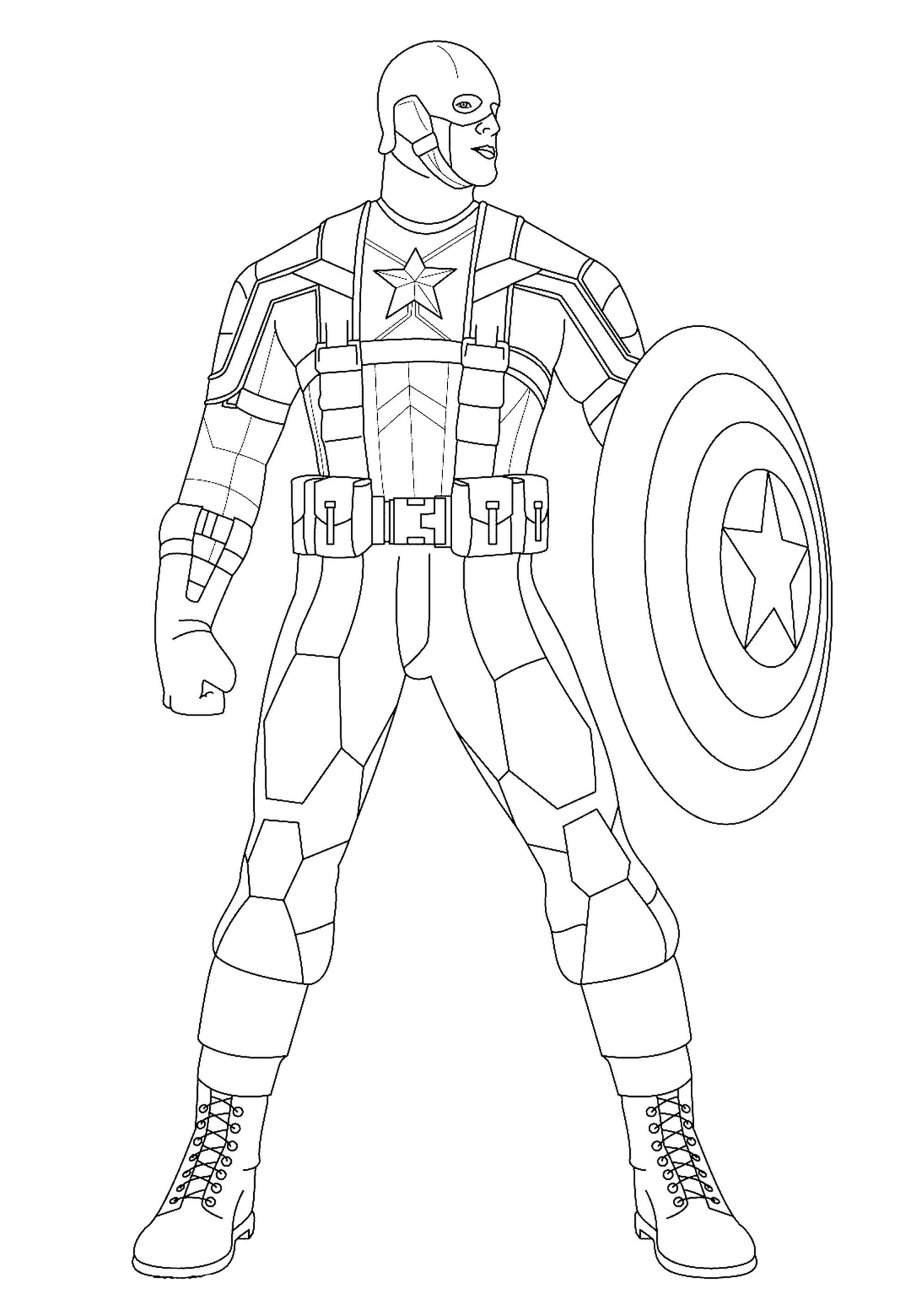 Ironman And Captain America Coloring Pages Fresh Captain America dedans Coloriage Capitaine America