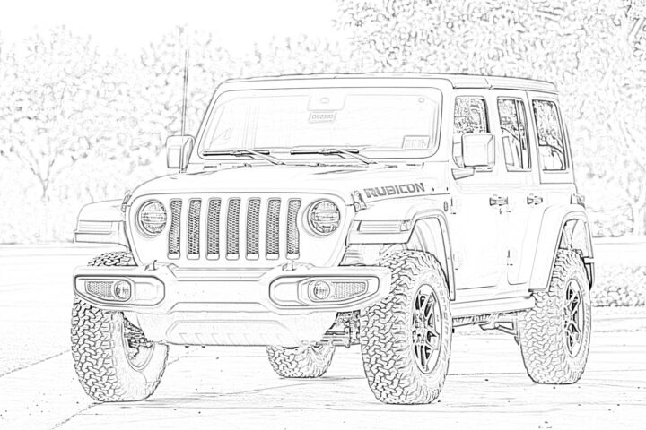 Jeep Rubicon Coloring Page - Mimi Panda tout 4X4 Coloriage