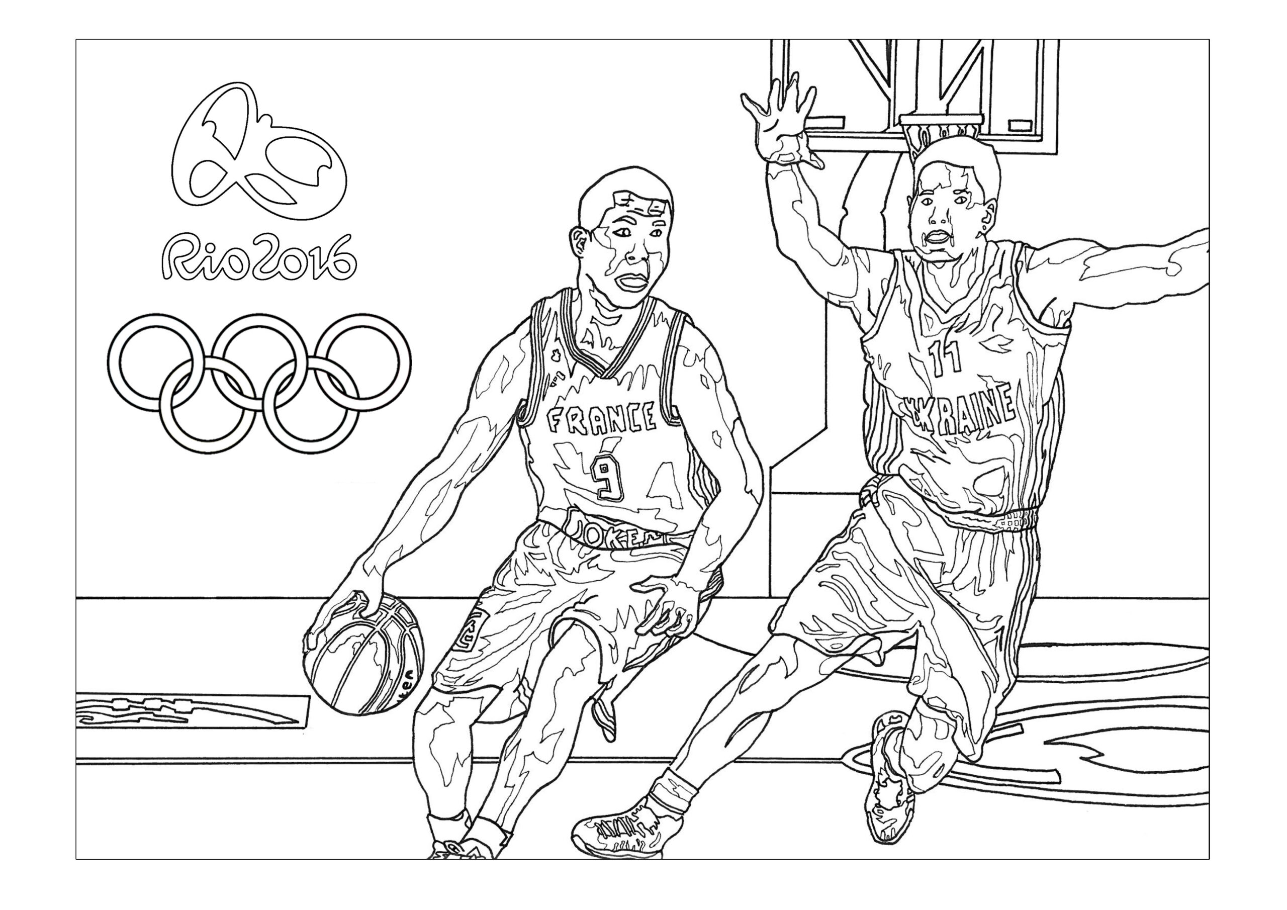Jeux Olympiques Rio 2016 Basket - Coloriage Sur Les Jeux Olympiques encequiconcerne Coloriages Jeux Olympiques