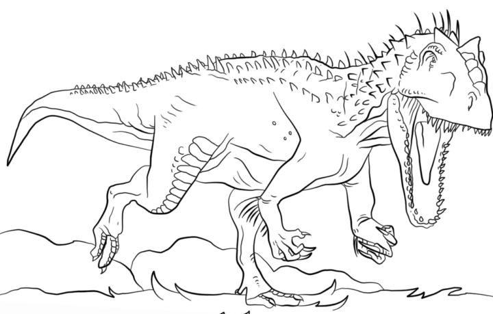 Jurassic World Coloring Pages Indominus Rex At Getcolorings | Free à Dessin Dinosaure Jurassic World