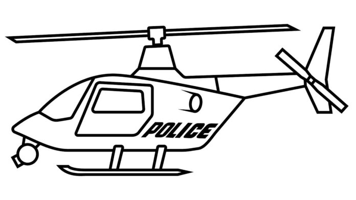Kolorowanka Helikopter Policyjny Do Druku I Online dedans Coloriage Hélicoptère