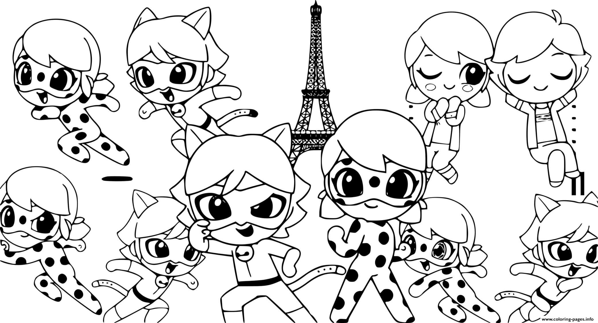 Ladybug And Cat Noir Kwami Coloring Pages / Ladybug Und Cat Noir dedans Coloriage Chat Noir