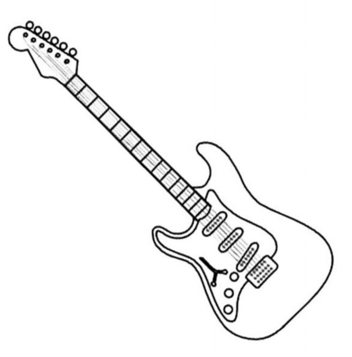 Livre De Coloriage Guitare Électrique Imprimable Et En Ligne dedans Guitare À Colorier