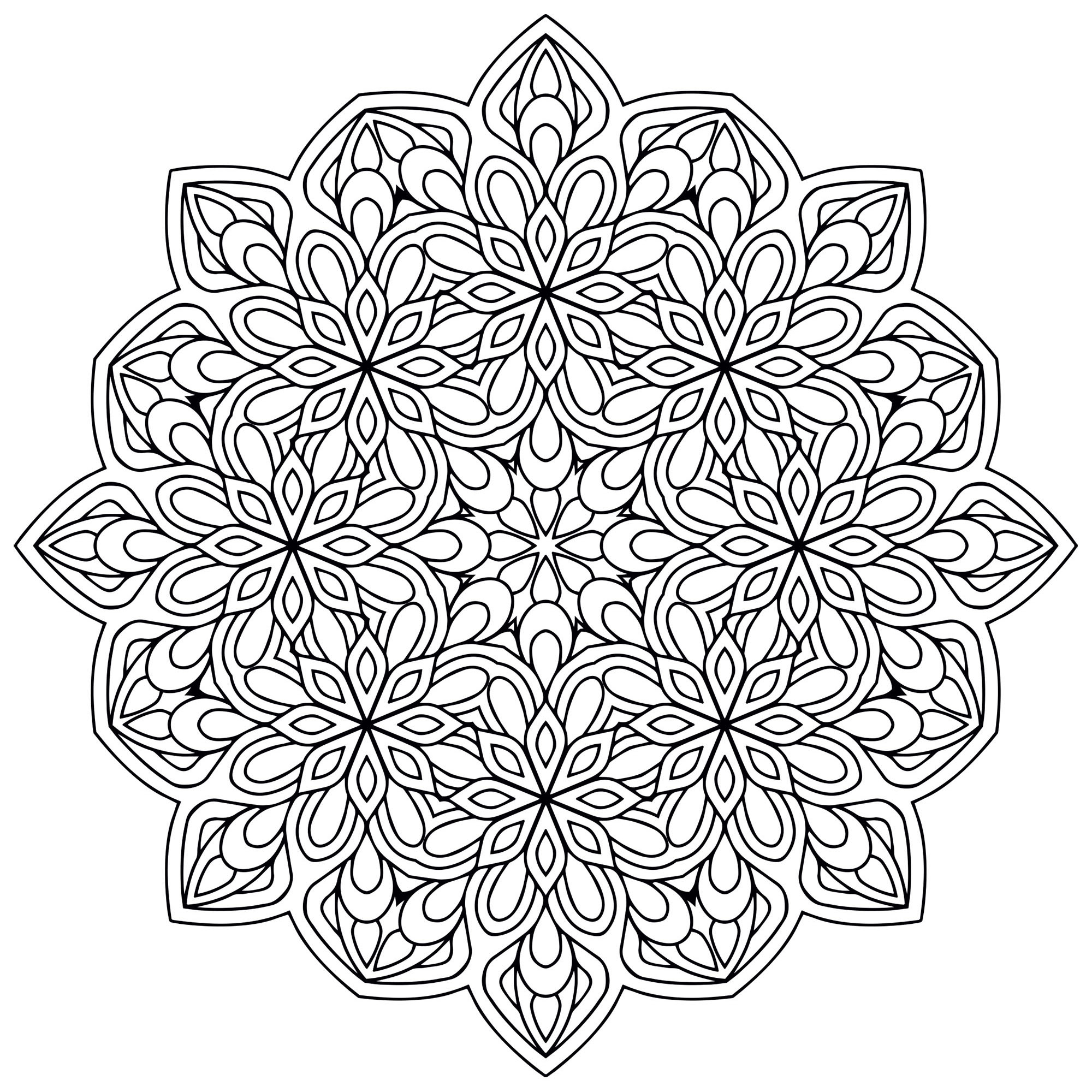 Mandala With Flowers : Simple &amp;amp; Harmonious - Mandalas With Flowers intérieur Mandala Simple À Imprimer
