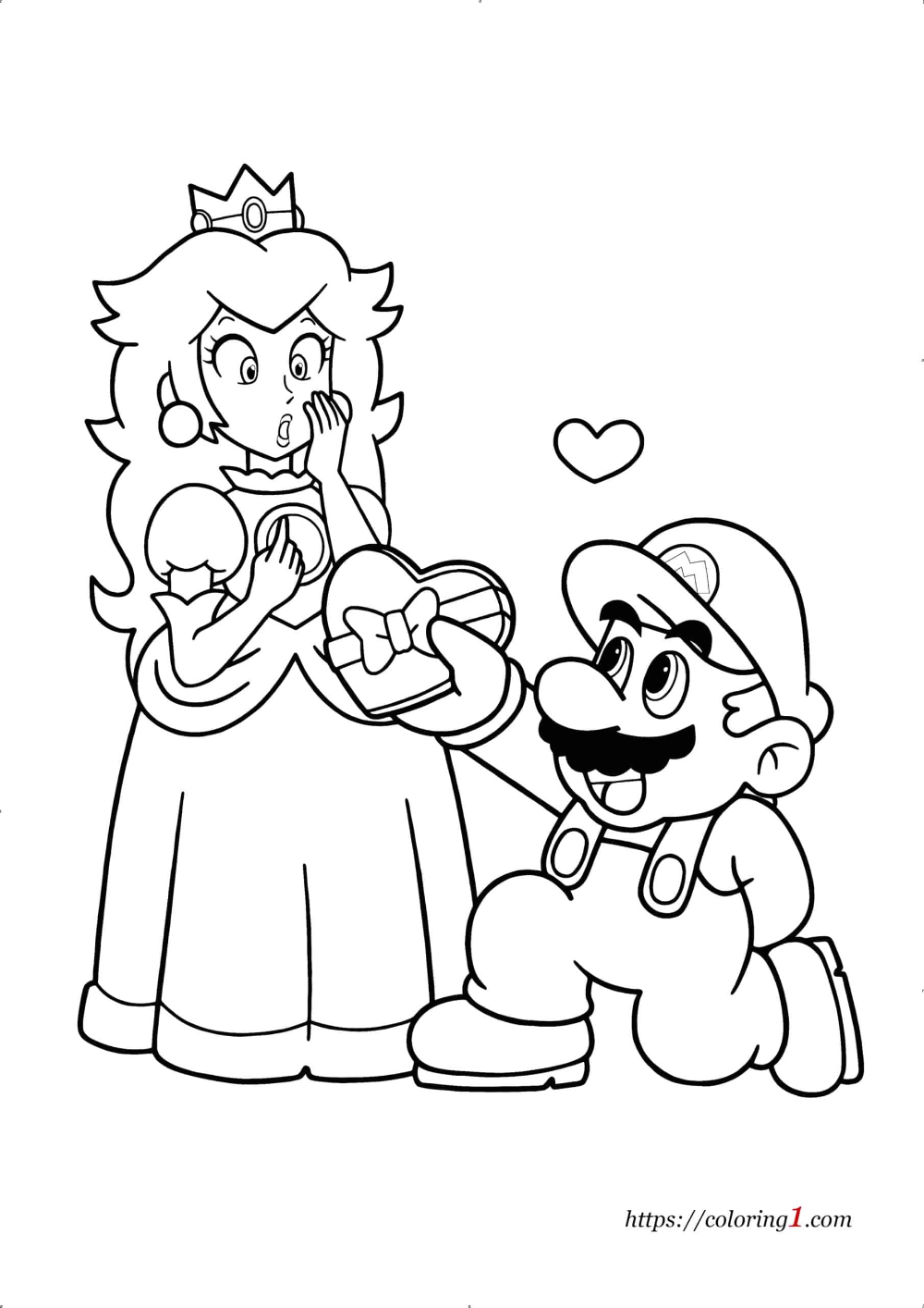 Mario And Peach Coloring Pages - 2 Free Coloring Sheets (2021) Super à Coloriage Mario Luigi