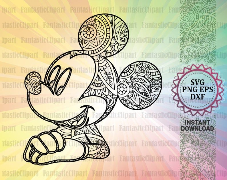 Mickey Head Mandala Svg - 289+ Svg File Cut Cricut tout Coloriage Mandala Mickey